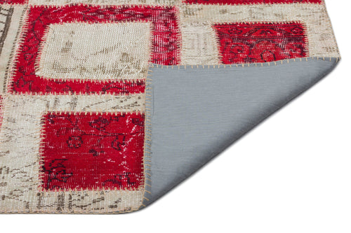 Iskece Red Vintage Wool Handmade Area Rug 6'3" x 9'2"