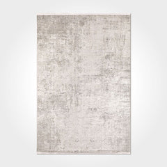 Modern Chenille Area Rug – Washable Non Slip Cream Cotton Polyester Carpet
