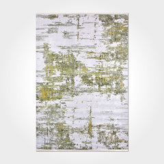 Modern Chenille Area Rug – Washable Non Slip Green Cotton Polyester Carpet