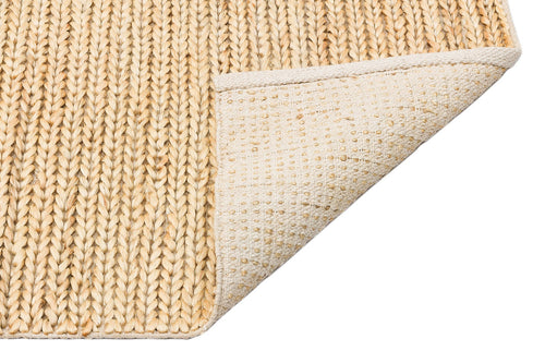 Handmade Jute Rug - Modern Cream Flatweave Natural Fiber Carpet for Living Room