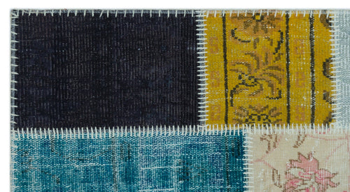 Iskece 21306 Beige Patchwork Wool Handmade Area Rug 2'7" x 4'11"