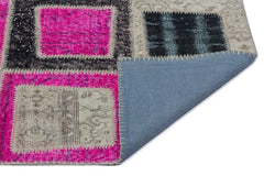 Iskece Beige Patchwork Wool Handmade Area Rug 2'5" x 4'11"