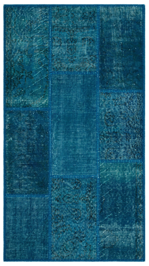 Iskece Turquoise Vintage Wool Handmade Area Rug 2'8" x 4'11"