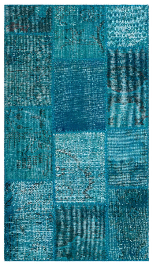 Iskece Turquoise Vintage Wool Handmade Area Rug 2'9" x 4'10"