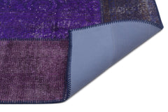 Iskece 21505 Purple Patchwork Wool Handmade Area Rug 5'3" x 7'7"