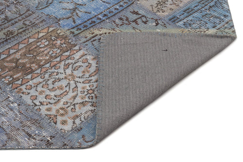 Iskece Blue Vintage Wool Handmade Area Rug 5'3" x 7'8"