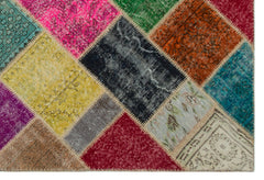 Iskece 21601 Beige Patchwork Wool Handmade Area Rug 5'3" x 7'8"