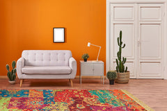 Hammerfest Red Digital Print Kilim