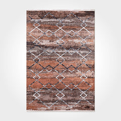 Geometric Area Rug - Washable Non Slip Chenille Cotton Carpet for Living Room
