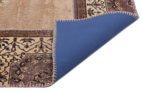 Iskece Beige Vintage Wool Handmade Area Rug 6'5" x 9'3"