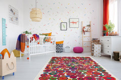 Washable Area Rug - Larvik White Geometric Washable Non Slip Flatweave Carpet