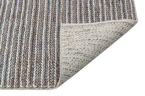 Navy Striped Jute Rug – Natural Hand Woven Carpet | Soft Texture, Easy Clean