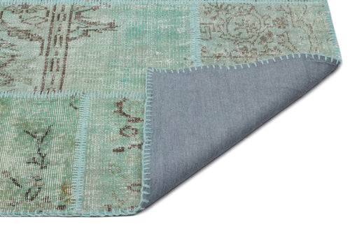 Iskece Green Vintage Wool Handmade Area Rug 6'3" x 9'3"