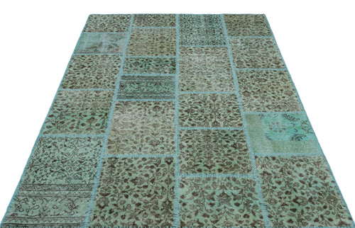 Iskece 21974 Blue Vintage Wool Handmade Area Rug 5'3" x 7'7"