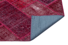 Iskece 22002 Red Patchwork Wool Handmade Area Rug 5'3" x 7'7"