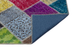 Iskece 22005 Beige Patchwork Wool Handmade Area Rug 5'3" x 7'7"