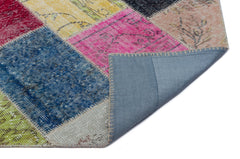 Iskece 22015 Beige Patchwork Wool Handmade Area Rug 5'3" x 7'7"