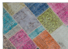 Iskece 22015 Beige Patchwork Wool Handmade Area Rug 5'3" x 7'7"