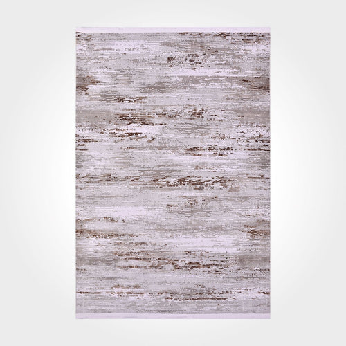 Cream Striped Area Rug - Machine Made Rug With Acrylic Yarn & Overlocked Edge