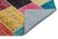 Iskece 22020 Beige Patchwork Wool Handmade Area Rug 5'3" x 7'7"