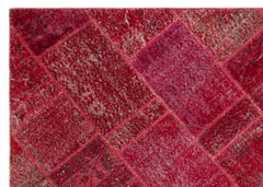 Iskece 22073 Red Patchwork Wool Handmade Area Rug 5'3" x 7'7"