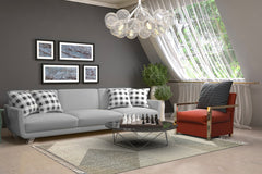 Grey Jute Area Rug – Machine Made Geometric Rug with Soft Texture Carpet