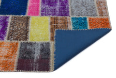 Iskece 22141 Beige Patchwork Wool Handmade Area Rug 3'11" x 5'11"