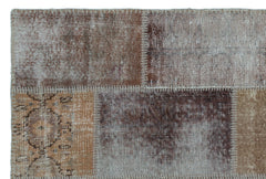 Iskece 22205 Beige Patchwork Wool Handmade Area Rug 3'11" x 5'11"