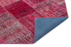 Iskece 22210 Red Patchwork Wool Handmade Area Rug 3'11" x 5'11"