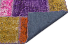 Iskece 22249 Beige Patchwork Wool Handmade Area Rug 5'3" x 7'7"