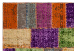 Iskece 22265 Beige Patchwork Wool Handmade Area Rug 5'3" x 7'7"