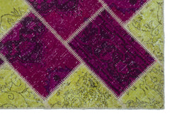 Iskece 22320 Beige Patchwork Wool Handmade Area Rug 3'11" x 5'11"