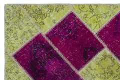 Iskece 22320 Beige Patchwork Wool Handmade Area Rug 3'11" x 5'11"