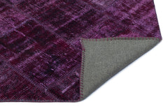 Iskece 22347 Purple Patchwork Wool Handmade Area Rug 3'11" x 5'11"