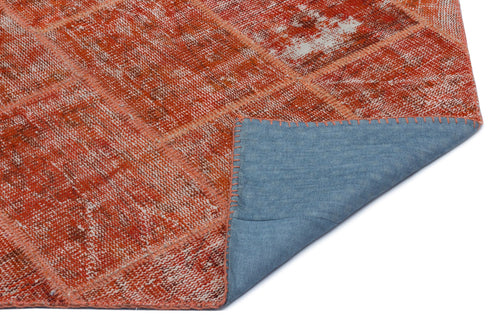 Iskece 22350 Orange Vintage Wool Handmade Area Rug 3'11" x 5'11"