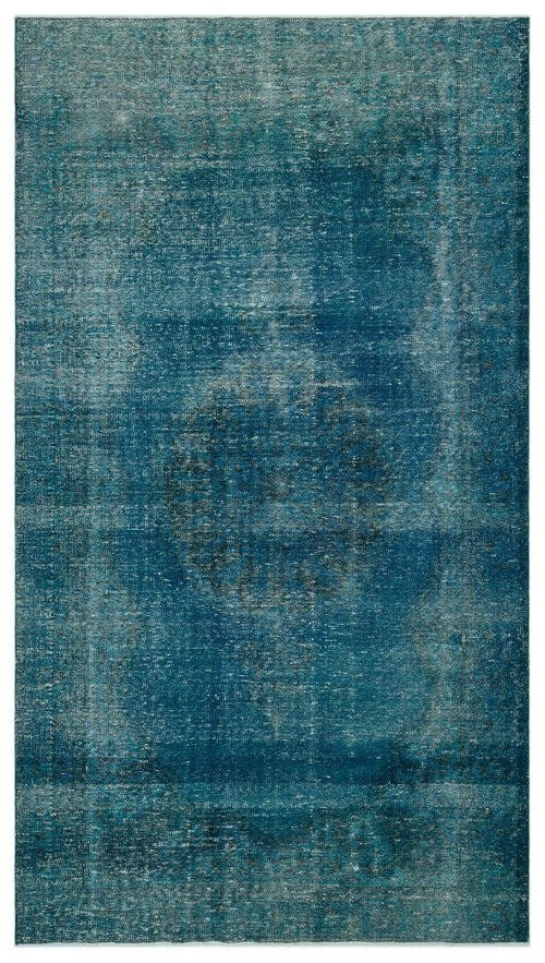 Atina Turquoise Vintage Wool Handmade Area Rug 5'10" x 10'7"