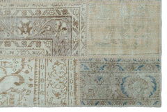 Iskece 22375 Beige Patchwork Wool Handmade Area Rug 3'11" x 5'11"