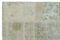 Iskece 22375 Beige Patchwork Wool Handmade Area Rug 3'11" x 5'11"