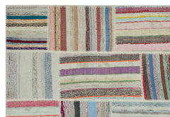 Teselya 22401 Patchwork Striped Wool Handmade Area Rug 6'0" x 9'5"