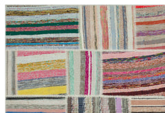 Teselya 22407 Patchwork Striped Wool Handmade Area Rug 6'3" x 9'2"