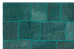 Teselya Beige Patchwork Wool Handmade Area Rug 6'6" x 9'10"