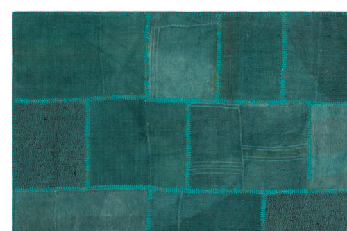 Teselya Beige Patchwork Wool Handmade Area Rug 6'6" x 9'10"