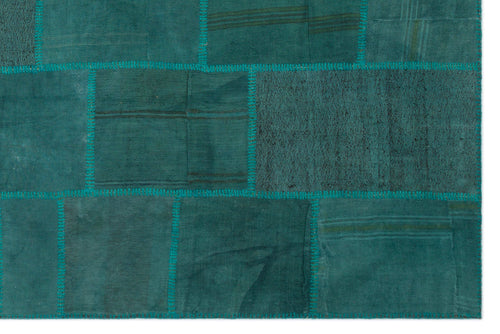 Teselya Beige Patchwork Wool Handmade Area Rug 6'6" x 9'10"