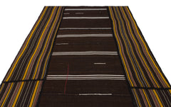 Teselya Beige Striped Wool Handmade Area Rug 6'8" x 10'0"