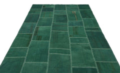 Teselya Beige Patchwork Wool Handmade Area Rug 6'4" x 9'9"