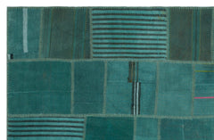 Teselya Beige Patchwork Wool Handmade Area Rug 6'5" x 9'11"