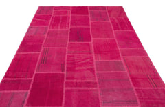 Teselya Beige Patchwork Wool Handmade Area Rug 6'6" x 9'9"