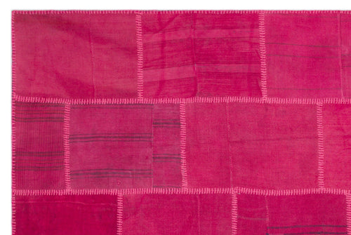 Teselya Beige Patchwork Wool Handmade Area Rug 6'6" x 9'9"