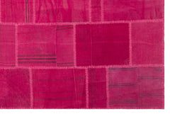 Teselya Beige Patchwork Wool Handmade Area Rug 6'6" x 9'9"