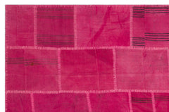 Teselya Beige Patchwork Wool Handmade Area Rug 6'7" x 9'9"